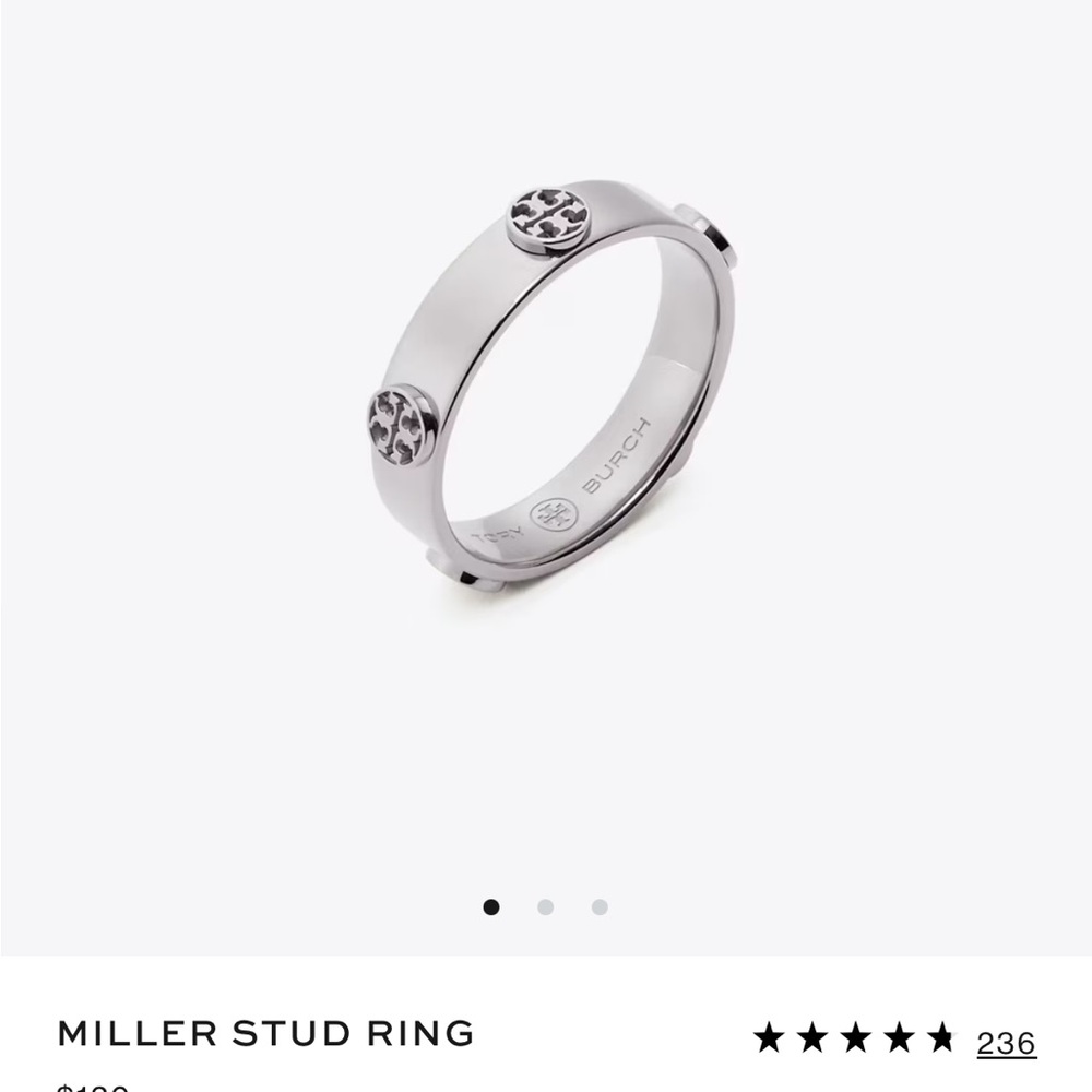Tory Burch Miller Stud Ring - Silver
